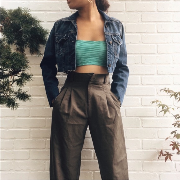 jean jacket tube top